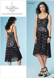 1447 VOGUE TRACY REESE STRAPPY EMPIRE YOKE SHAPED DRESS PATTERN 4-12; 12-20 choice UNCUT